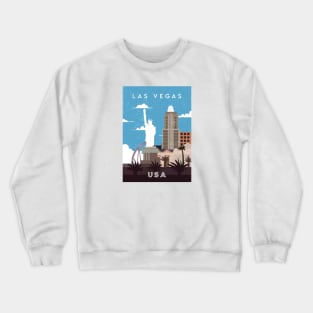 Las Vegas, USA. Retro travel poster Crewneck Sweatshirt